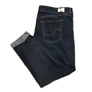 LEVI WOMENS JEANS SZ 24 W37 MID-RISE BOYFRIEND DK BLUE